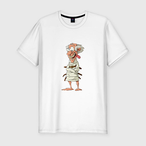 Мужская slim-футболка Псих / Белый – фото 1