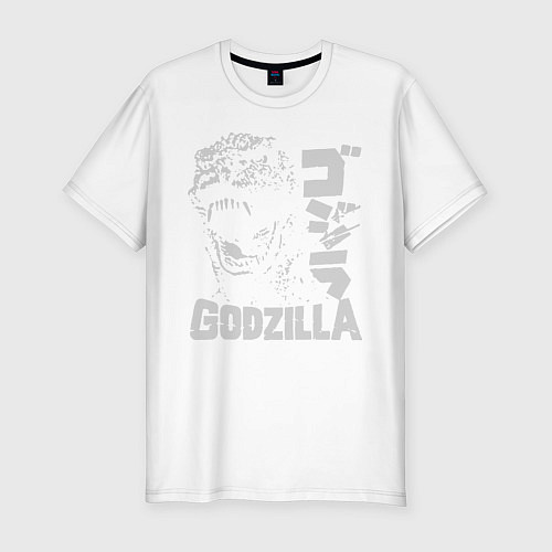 Мужская slim-футболка GODZILLA / Белый – фото 1