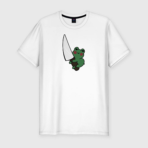Мужская slim-футболка Злая лягушка / Белый – фото 1