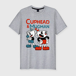 Футболка slim-fit Cuphead & Mugman, цвет: меланж