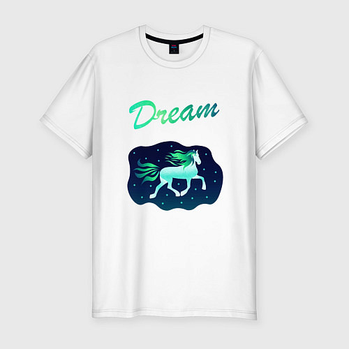 Мужская slim-футболка Dream / Белый – фото 1
