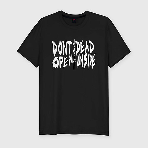 Мужская slim-футболка DEAD INSIDE / Черный – фото 1