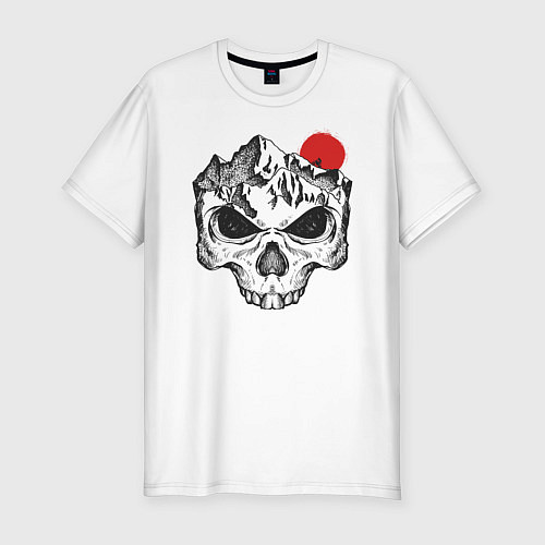 Мужская slim-футболка Skull Rider / Белый – фото 1