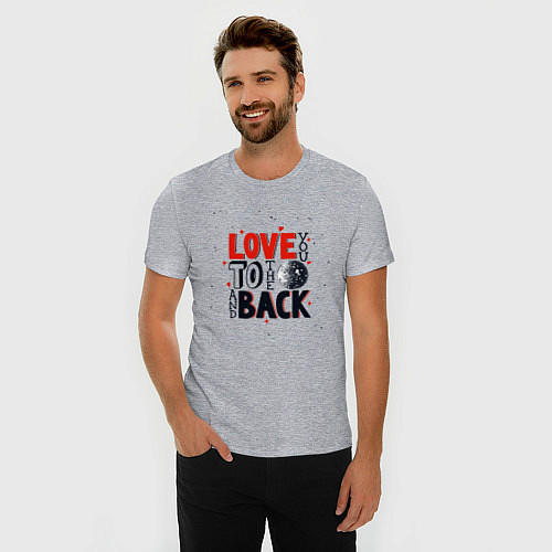 Мужская slim-футболка Love back / Меланж – фото 3
