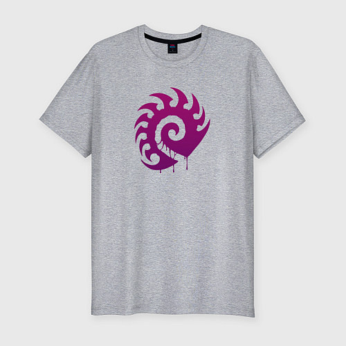 Мужская slim-футболка Zerg logo Purple / Меланж – фото 1