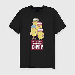 Мужская slim-футболка Цыпочка, которая любит K-POP
