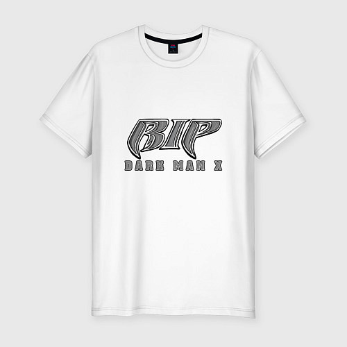 Мужская slim-футболка RIP - Dark Man X / Белый – фото 1