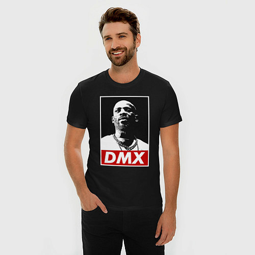 Мужская slim-футболка Rapper DMX / Черный – фото 3