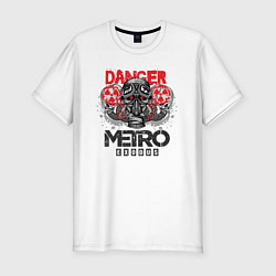 Футболка slim-fit Metro Danger Противогаз, цвет: белый