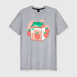 Мужская slim-футболка Коробка персикового молока