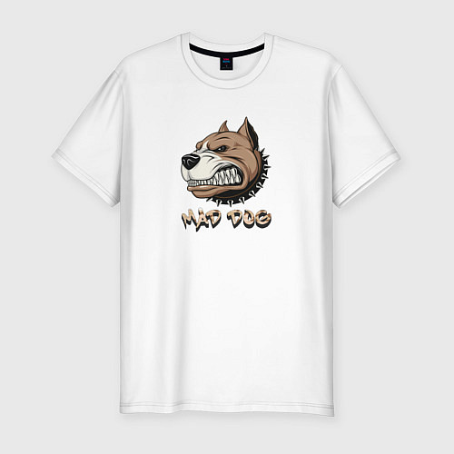 Мужская slim-футболка MAD DOG / Белый – фото 1