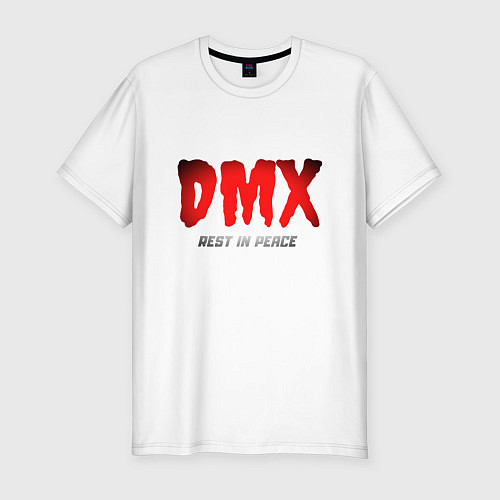 Мужская slim-футболка DMX - Rest In Peace / Белый – фото 1