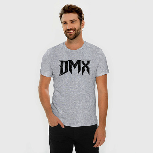 Мужская slim-футболка DMX Logo Z / Меланж – фото 3