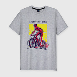 Мужская slim-футболка Mountain Bike велосипедист