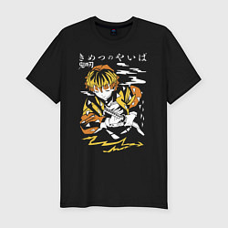 Мужская slim-футболка Зеницу Агацума Kimetsu no Yaiba