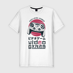 Футболка slim-fit HIGH LEVEL GAMER TOKIO ГЕЙМЕР, цвет: белый