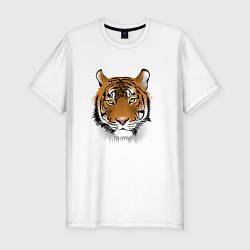 Мужская slim-футболка Тигр / Белый – фото 1