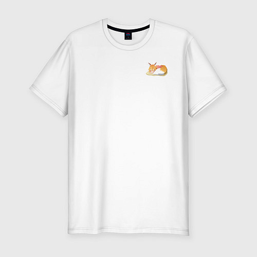 Мужская slim-футболка Спящая Сэнко / Белый – фото 1