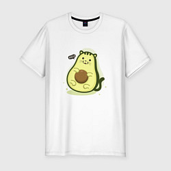 Мужская slim-футболка Авокадо кошка