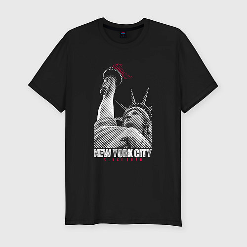 Мужская slim-футболка Statue Of Liberty / Черный – фото 1