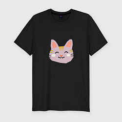 Мужская slim-футболка Котик