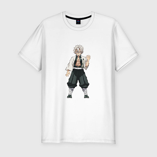 Мужская slim-футболка Sanemi Shinazugawa / Белый – фото 1