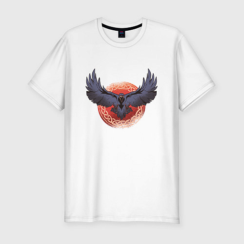 Мужская slim-футболка Dark Raven Тёмный Ворон / Белый – фото 1