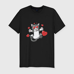 Мужская slim-футболка Love Cat