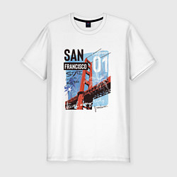Футболка slim-fit Сан-Франциско, цвет: белый