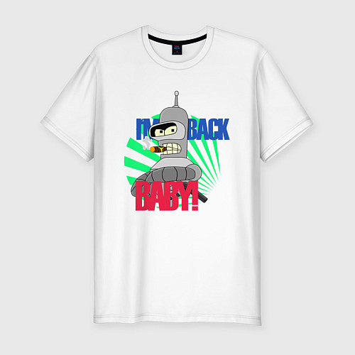 Мужская slim-футболка Bender is back / Белый – фото 1