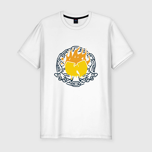 Мужская slim-футболка Wu-Tang Fire / Белый – фото 1