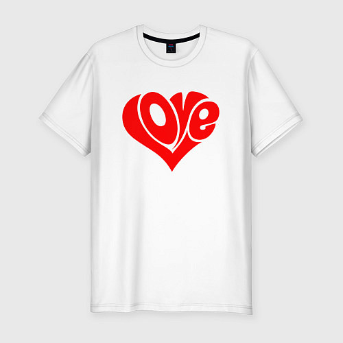 Мужская slim-футболка ЛЮБОВЬ LOVE Z / Белый – фото 1