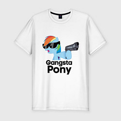 Футболка slim-fit Gangsta pony, цвет: белый