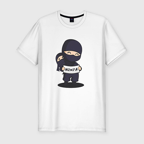 Мужская slim-футболка Ниндзя / Белый – фото 1
