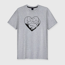 Мужская slim-футболка Любовь в сердце