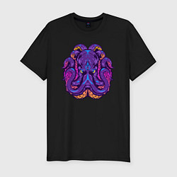 Мужская slim-футболка Злой осьминог