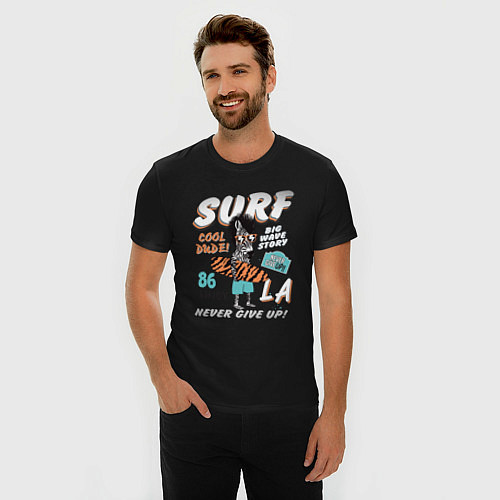Мужская slim-футболка Cool Dude / Черный – фото 3