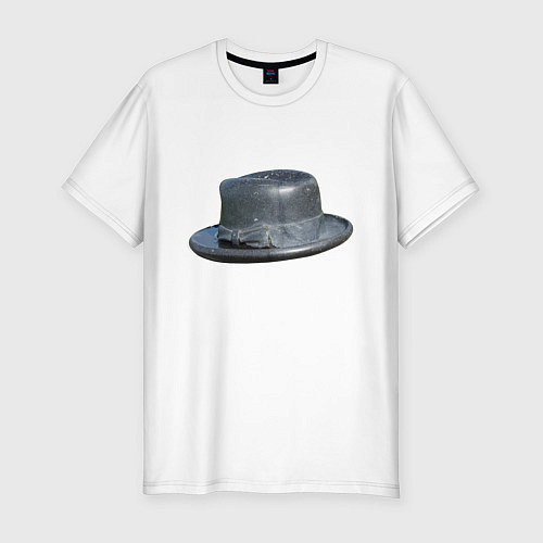 Мужская slim-футболка Шляпа / Белый – фото 1