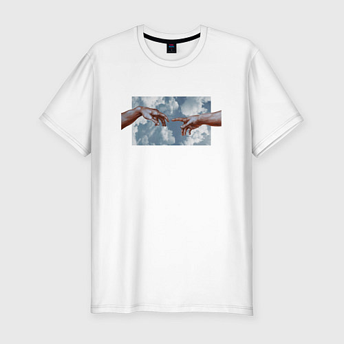 Мужская slim-футболка Michelangelo Микеланджело / Белый – фото 1