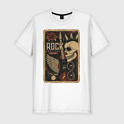 Мужская slim-футболка Rock festival