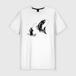 Мужская slim-футболка Рыбак и рыбка