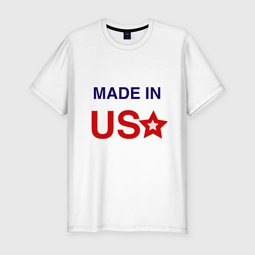 Мужская slim-футболка Made in usa / Белый – фото 1