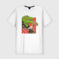 Футболка slim-fit Caiman and Jiaozi, цвет: белый