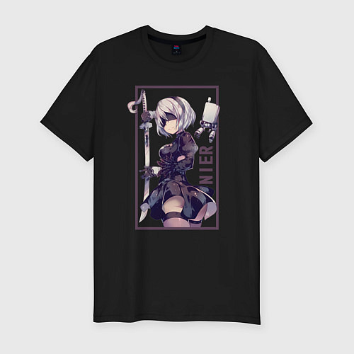 Мужская slim-футболка Replicant nier / Черный – фото 1