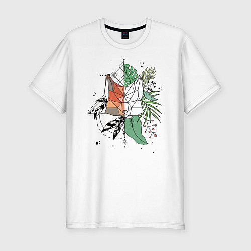 Мужская slim-футболка Geometry Fox / Белый – фото 1