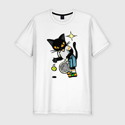 Мужская slim-футболка Tennis Cat