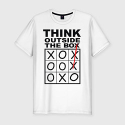 Футболка slim-fit THINK OUTSIDE THE BOX, цвет: белый