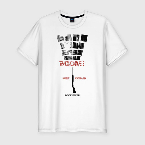 Мужская slim-футболка Курт Кобейн / Белый – фото 1