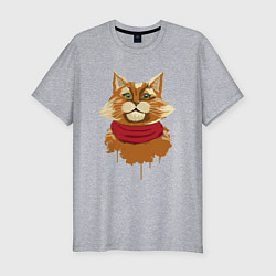 Футболка slim-fit Рыжий Кот, цвет: меланж