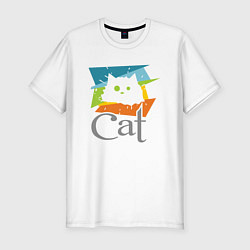 Мужская slim-футболка My cat